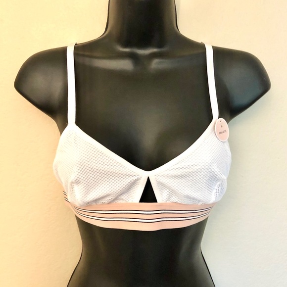 NWT F21 White and Pink Netted Bralette - Picture 6 of 9